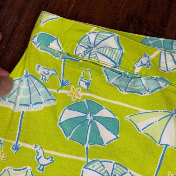 Lilly Pulitzer High Waist Cropped Pants whimsical ducks & umbrella prints size 8 - Picture 5 of 15